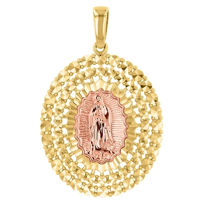 14K Gold Two Tone Lady of Guadalupe Medal