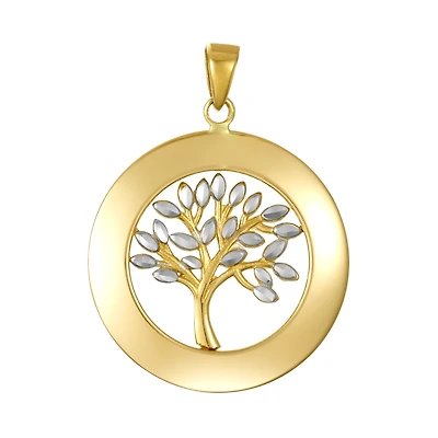 14K Yellow Gold Tree of Life Engravable Pendant