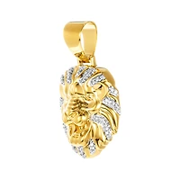 14K Yellow Gold Diamond Lion Pendant