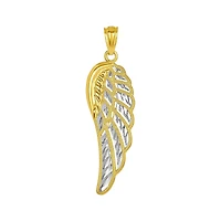 14K Two Tone Gold Angel Wing Pendant