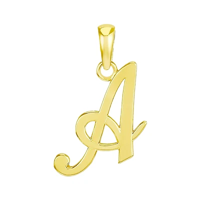 14K Yellow Gold High Polish Letter “A” Pendant
