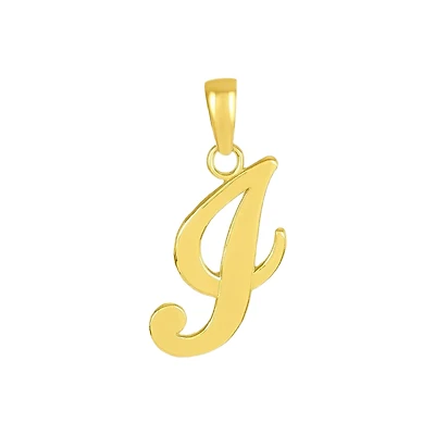 14K Yellow Gold High Polish Letter “I” Pendant
