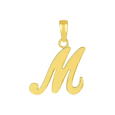 14K Yellow Gold High Polish Letter “M” Pendant