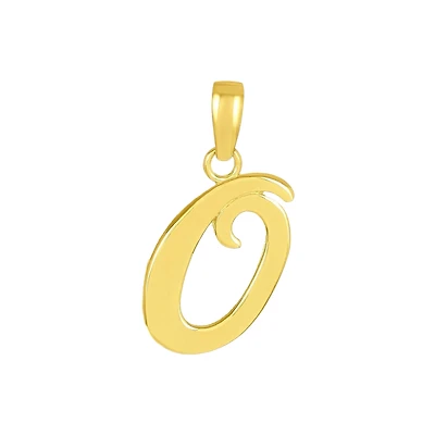 14K Yellow Gold High Polish Letter “O” Pendant