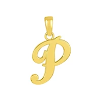 14K Yellow Gold High Polish Letter “P” Pendant