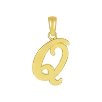 14K Yellow Gold High Polish Letter “Q” Pendant
