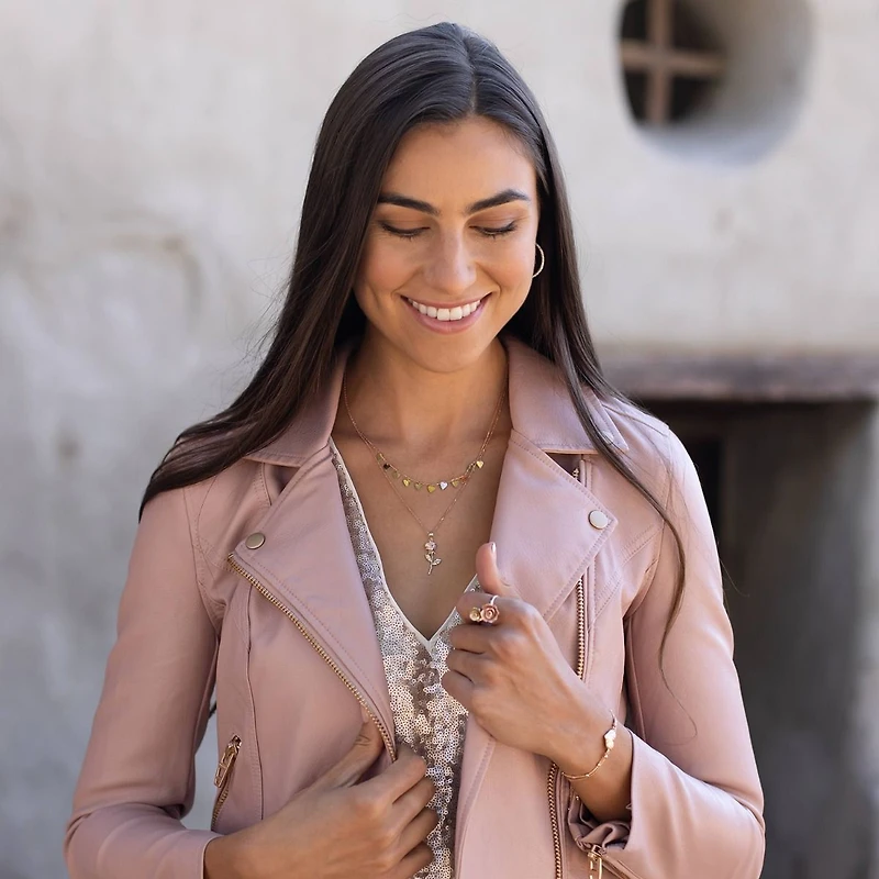 14K Two Tone Gold Rose Pendant