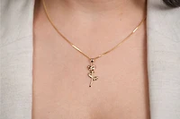 14K Two Tone Gold Rose Pendant