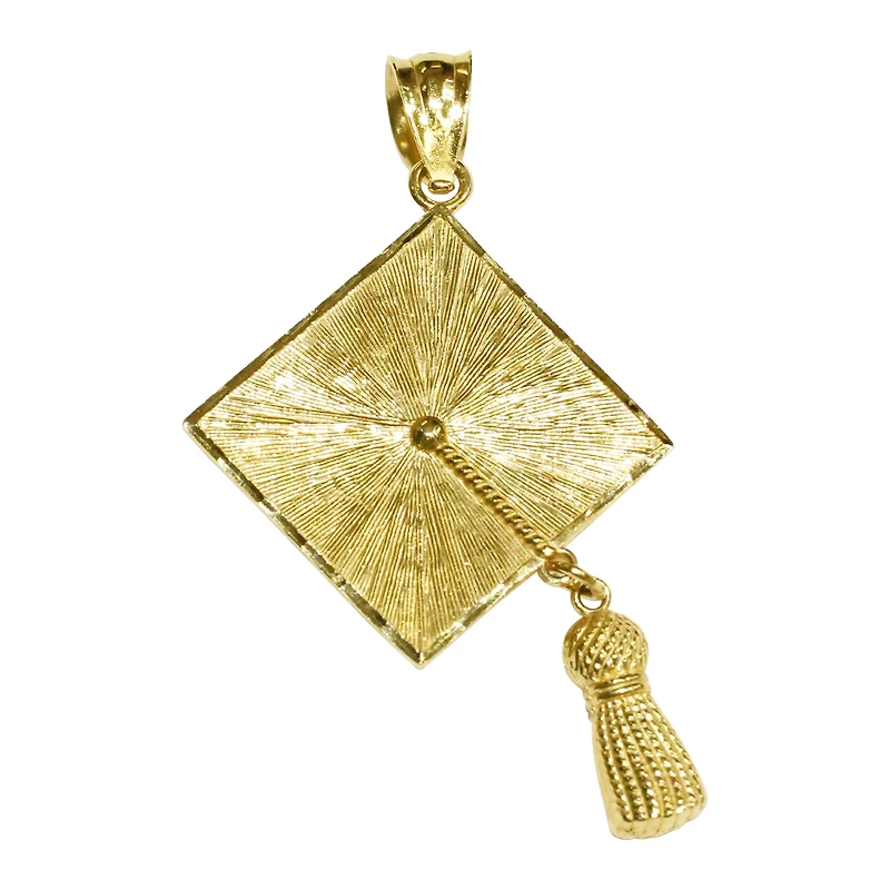 14K Yellow Gold Graduation Cap Pendant