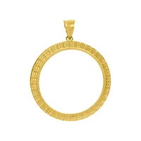 14K Yellow Gold Rope Frame Bezel Pendant