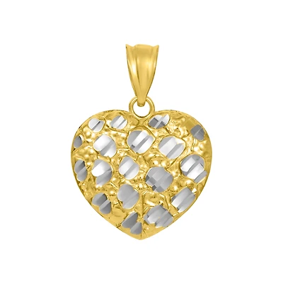 14K Yellow Gold Heart Nugget Pendant