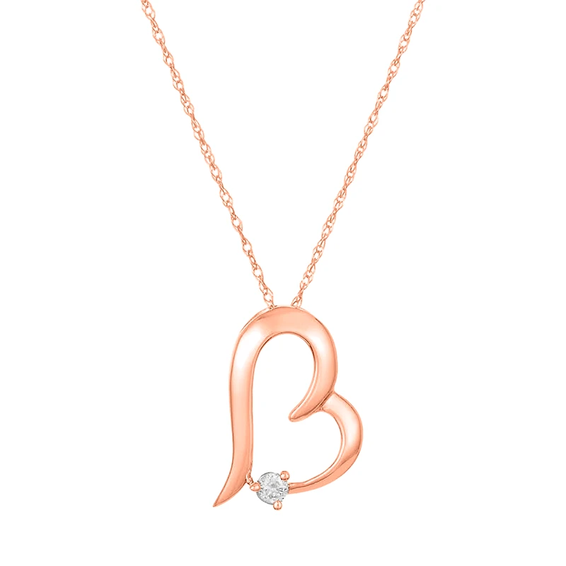 14K Rose Gold Heart Necklace
