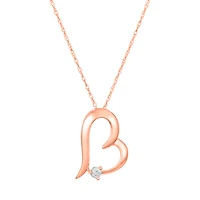 14K Rose Gold Heart Necklace