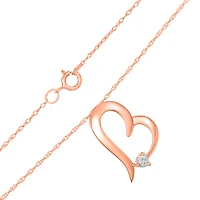 14K Rose Gold Heart Necklace