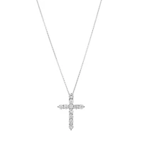 14K Gold Cross Lab Grown Diamond Necklace