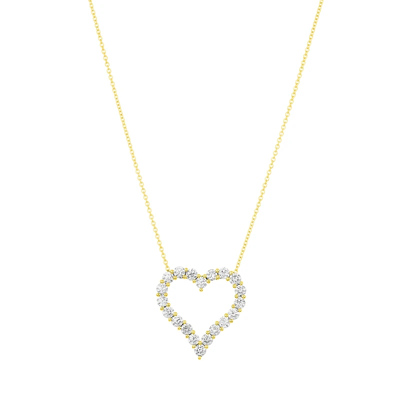 14K Yellow Gold Heart Lab Grown Diamond Necklace