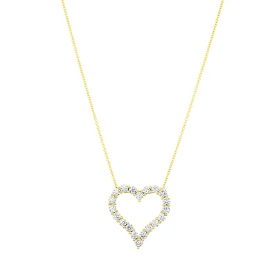 14K Yellow Gold Heart Lab Grown Diamond Necklace