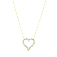14K Yellow Gold Heart Lab Grown Diamond Necklace