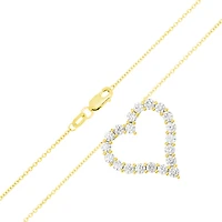 14K Yellow Gold Heart Lab Grown Diamond Necklace