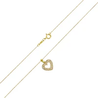 14K Yellow Gold Heart Cut Out Diamond Necklace
