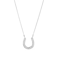 14K White Gold Horseshoe Diamond Necklace