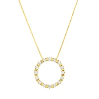 14K Yellow Gold Diamond Circle Pendant