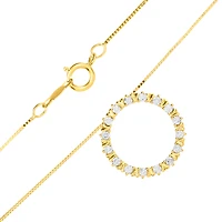 14K Yellow Gold Diamond Circle Pendant
