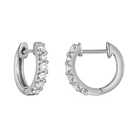 18K White Gold 13.5mm Diamond Huggies