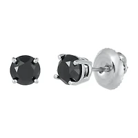 14K White Gold Black Diamond Earrings