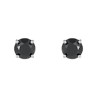 14K White Gold Black Diamond Earrings