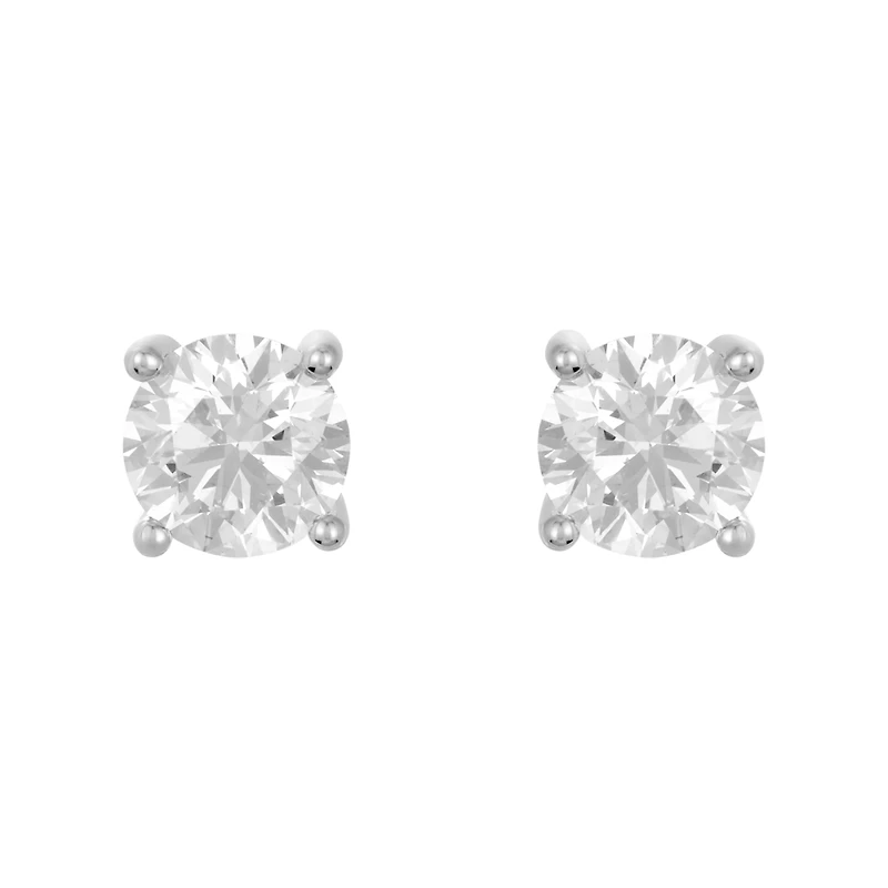 14K Gold Round Lab Grown Diamond Stud Earring