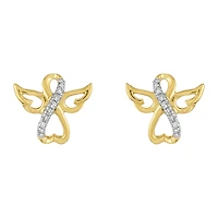 14K Yellow Gold Angel Diamond Studs