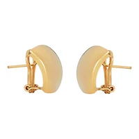14K Yellow Gold 15mm Flat Front High Polish Earrings