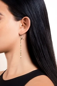 14K Yellow Gold Chain and Heart Dangle Earrings