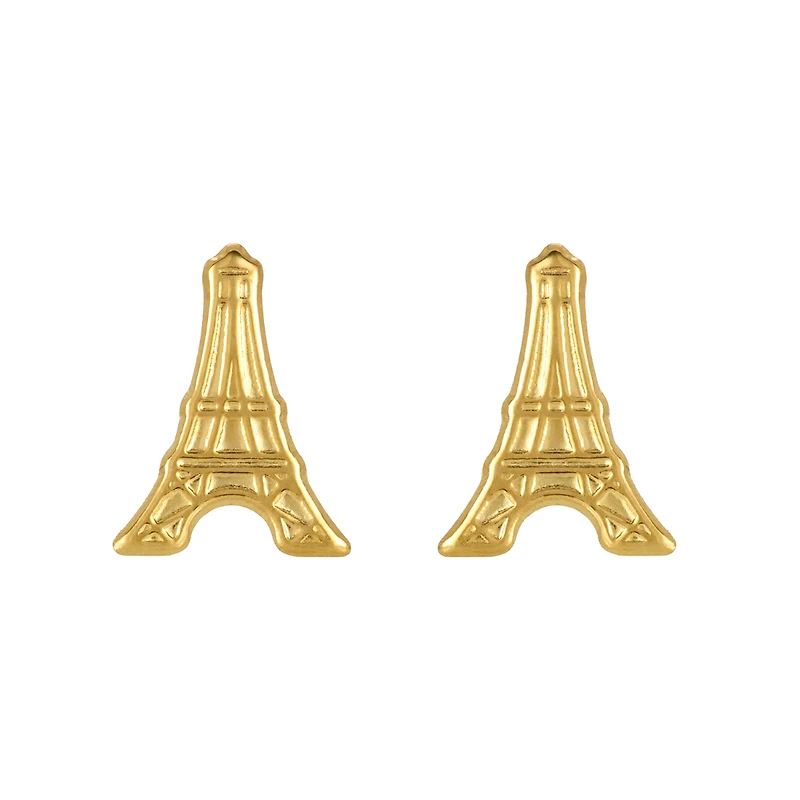 14K Yellow Gold Eiffel Tower Children's Earrings