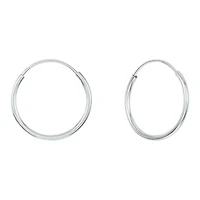 14K White Gold 12mm Endless Hoop Children's Earrings