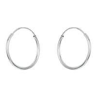 14K White Gold 12mm Endless Hoop Children's Earrings