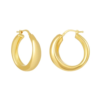 14K Yellow Gold 28mm Fancy Design Hoops
