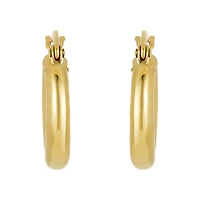 14K Yellow Gold High Polish 3x16mm Tube Hoop Earrings