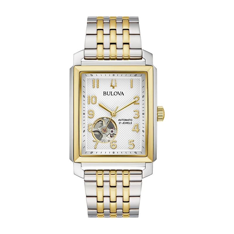 Bulova Sutton Automatic Rectangle Dial Men's Watch - 98A308