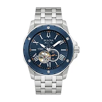Bulova Marine Star Stainless Steel Blue Face Men's Watch - 98A302