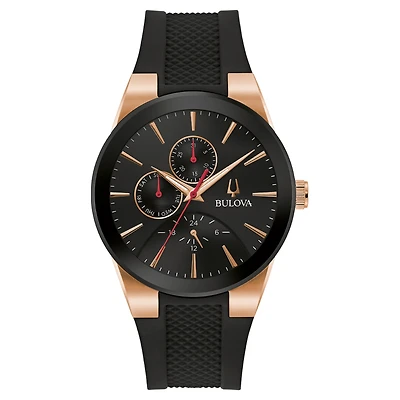 Bulova Modern Rose Gold Tone Black Dial Men's Watch - 97C112