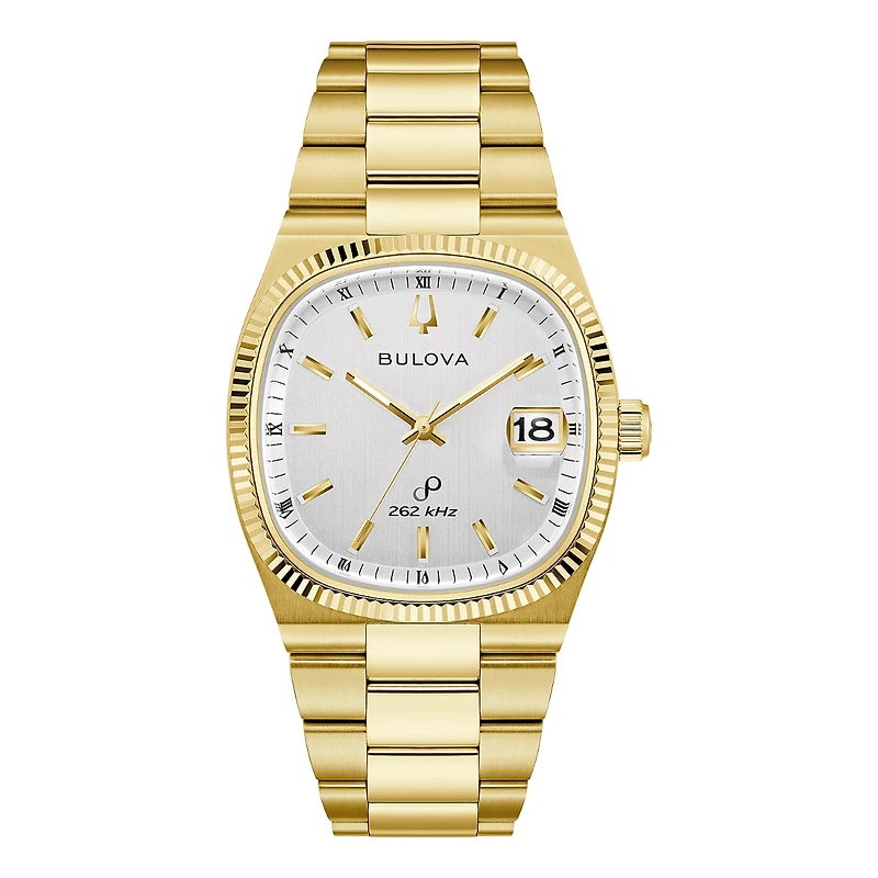 Bulova Seville Gold Tone White Dial Men's Watch - 97B223