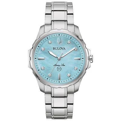 Bulova Marine Star Light Blue Dial Women's Watch - 96P248