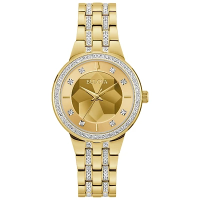 Bulova Phantom Gold Tone Crystal Women's Watch - 97L176
