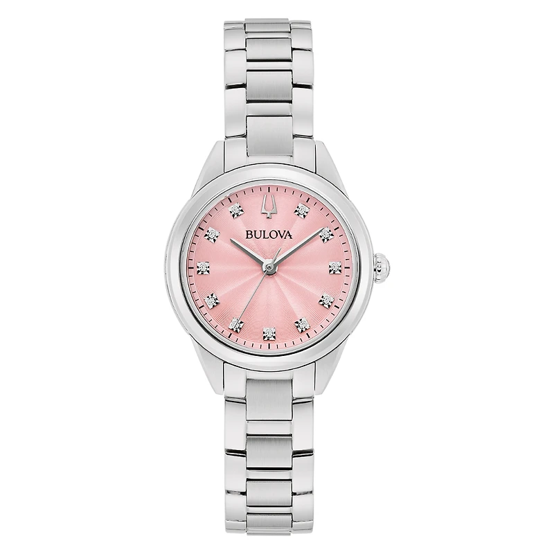 Bulova Sutton Pink Dial Women's Watch - 96P249