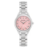 Bulova Sutton Pink Dial Women's Watch - 96P249
