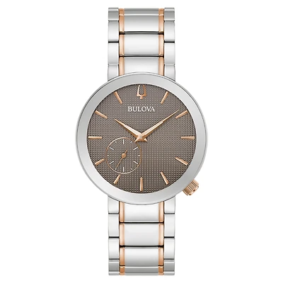 Bulova Futuro Grey Textured Dial with Rose Gold Women's Watch - 98L309