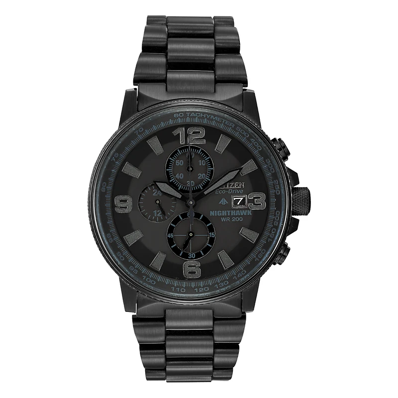 Citizen Nighthawk Black Chronograph Men's Watch - CA0295-58E