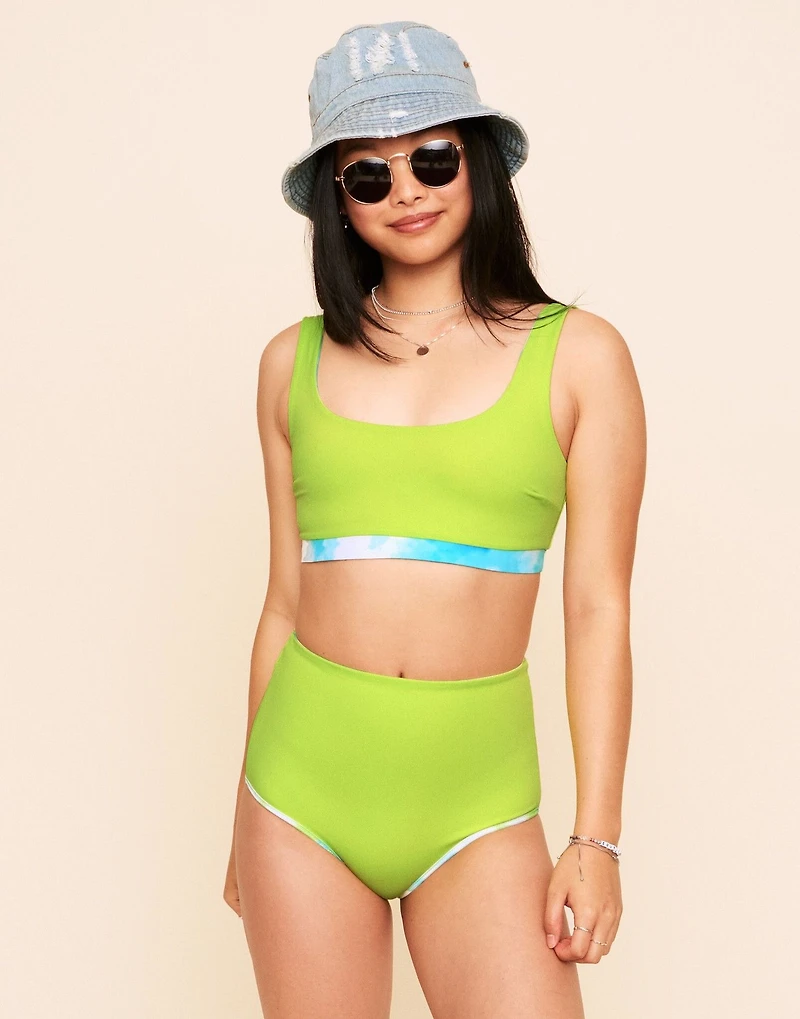 Rivka Reversible Square Necktop Bralette Swim Top